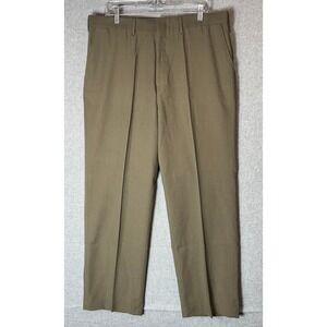Roundtree &‎ Yorke Wool Dress Pants Pleated Front Khaki Beige Mens 38x30